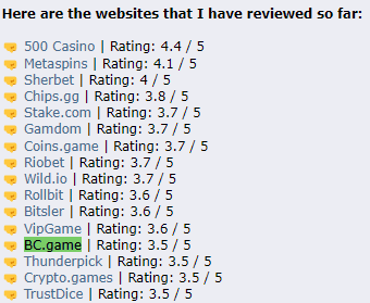 A positive bc.game review on bitcointalk